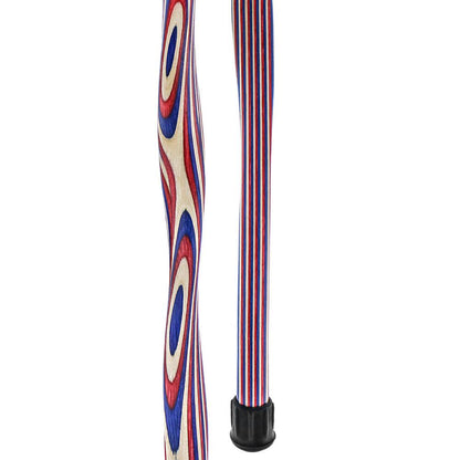 USA-Made Patriotic Twist Cane: Red, White & Blue Laminate