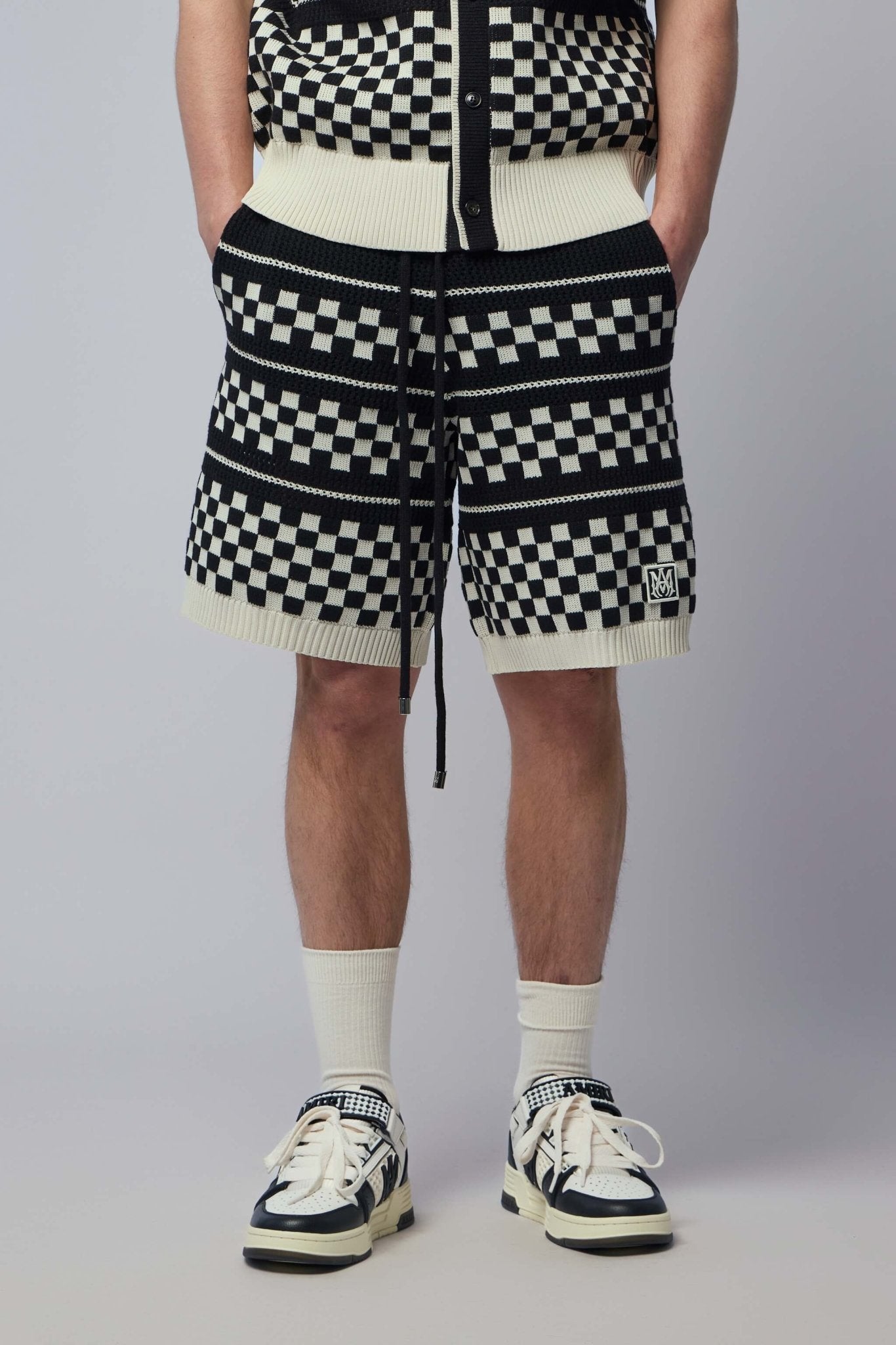 Checkered Mesh Short