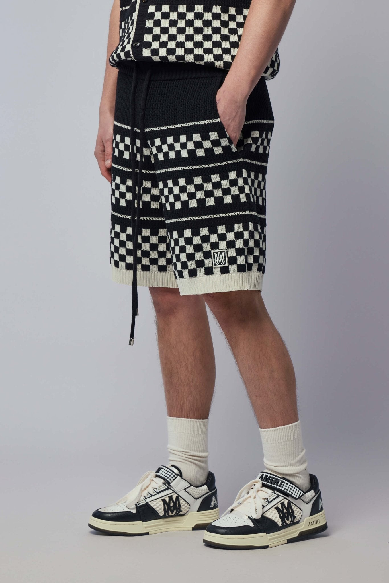 Checkered Mesh Short
