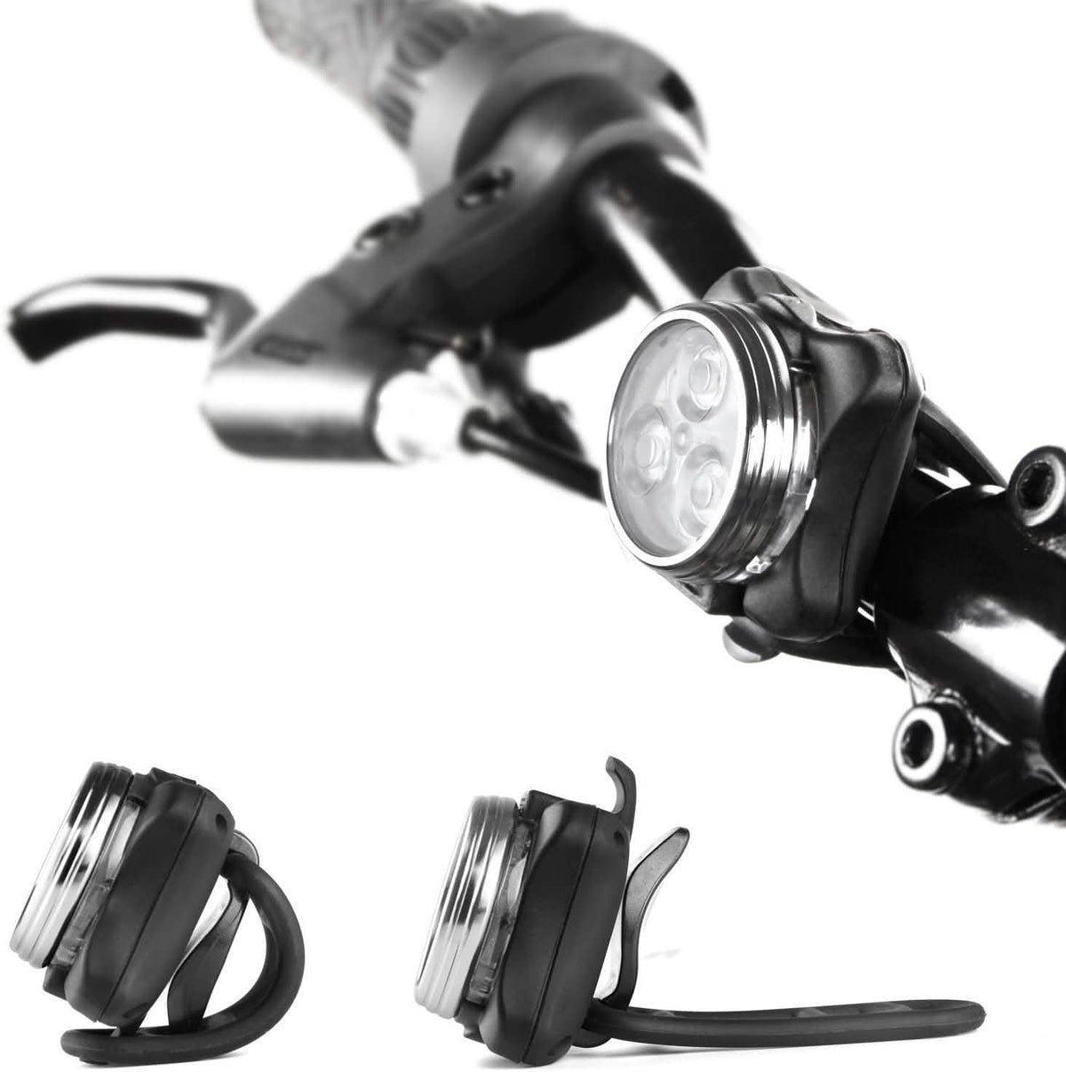 Ascher USB Rechargeable Bike Light Set