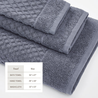 Cotton Diamond Waffle Weave Bath Towel Set - Grayson Collection