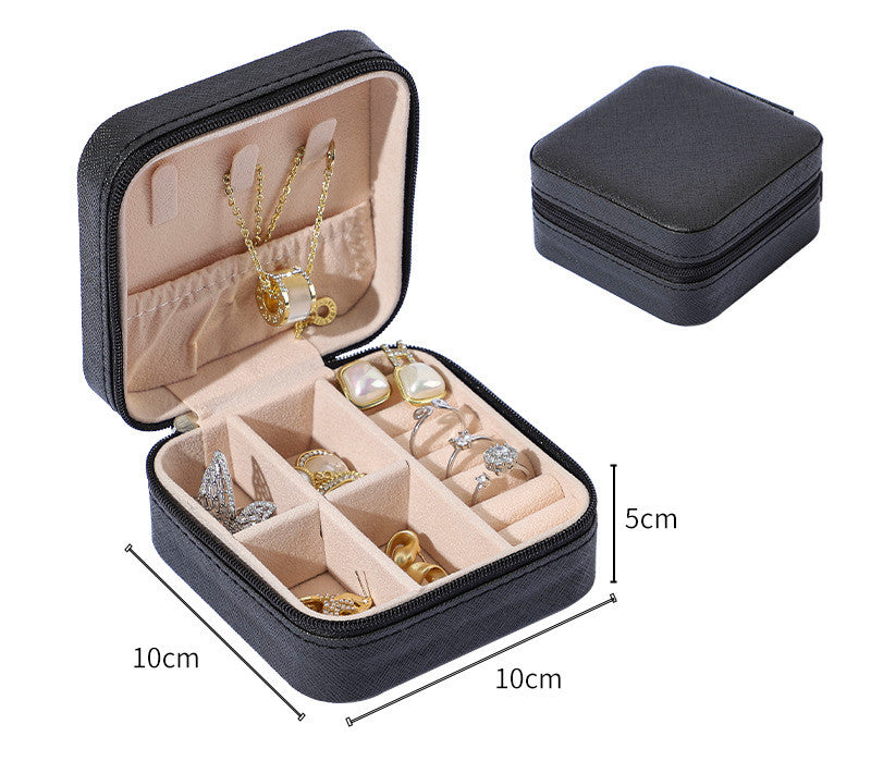 Portable Travel Jewelry Organizer Box with Removable Dividers