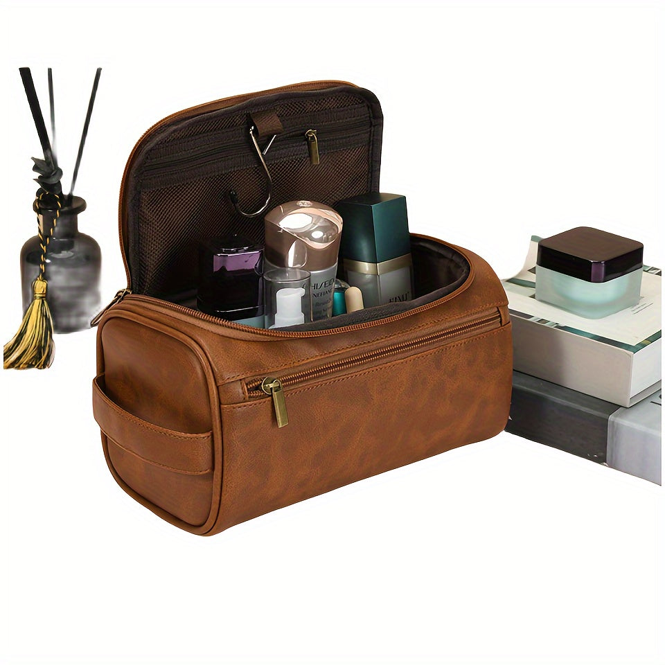 Men's Large Capacity Toiletry Bag  – Zipper Closure with Top Single Handle Strap