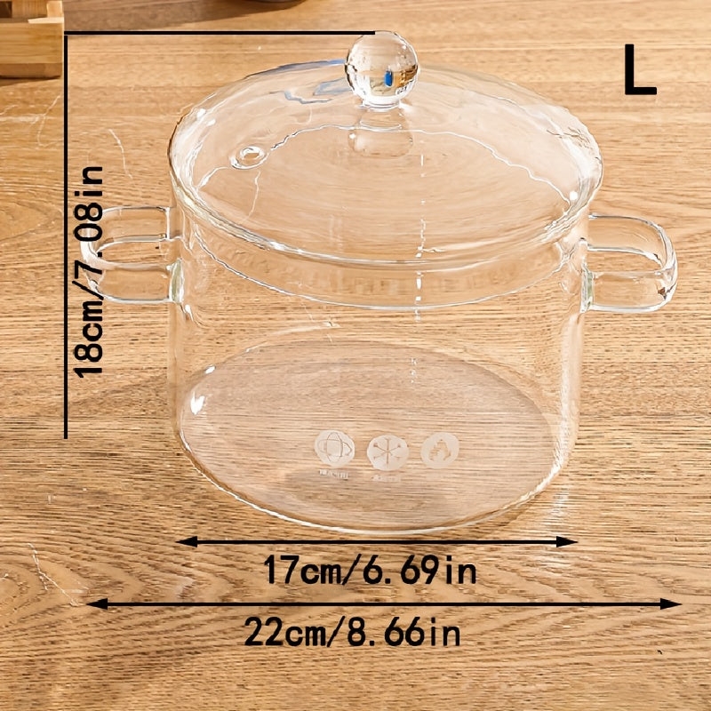 Amber Glass Soup Pot with Lid