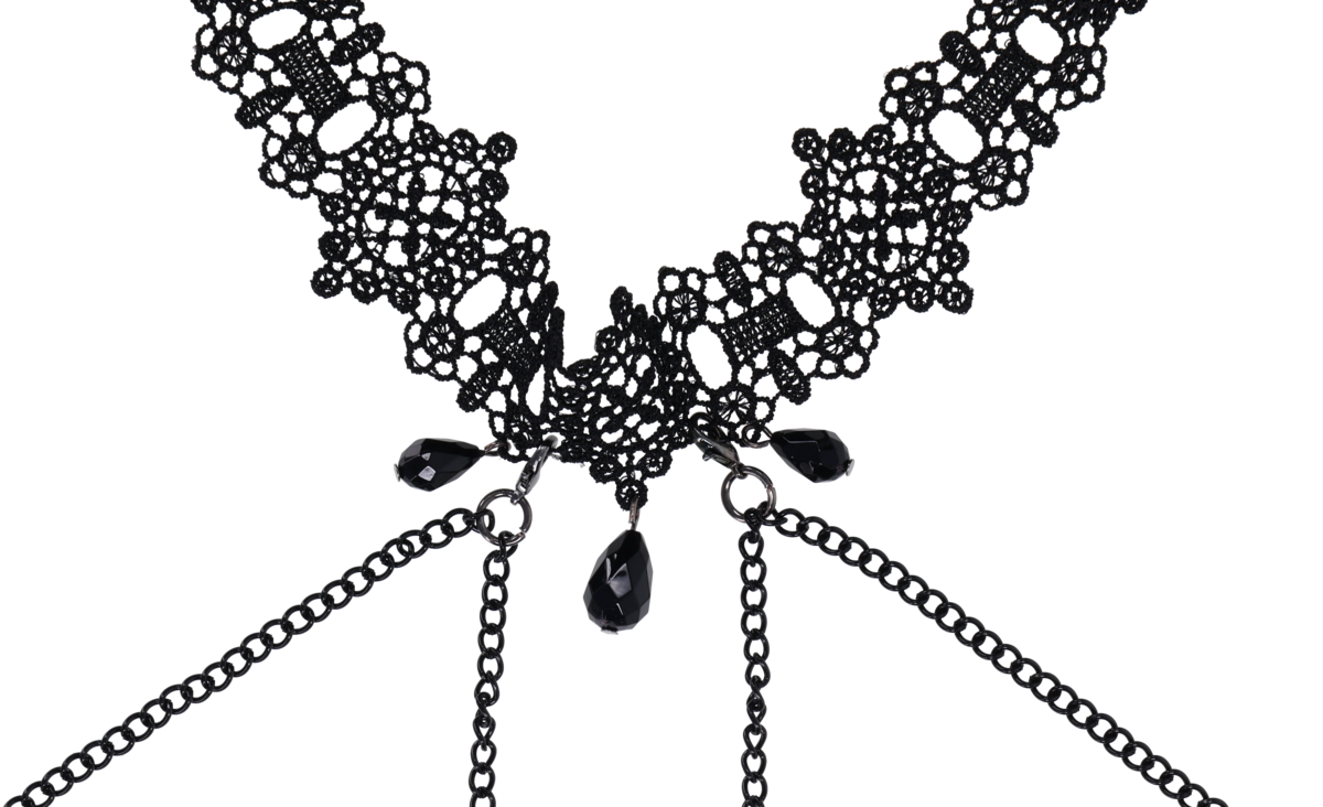Lace Collar with Nipple Ties