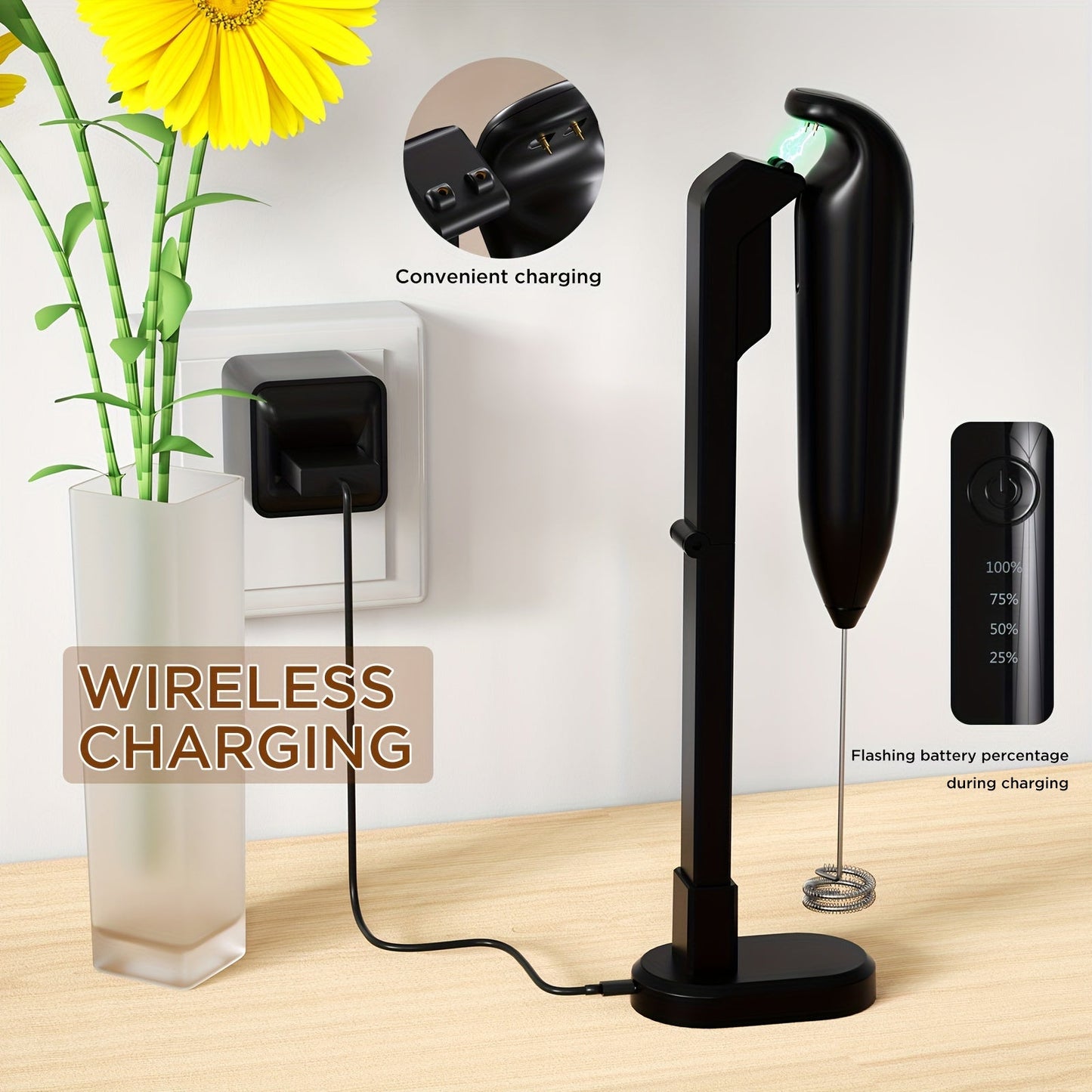 Electric Milk Handheld Coffee Mixer Wand