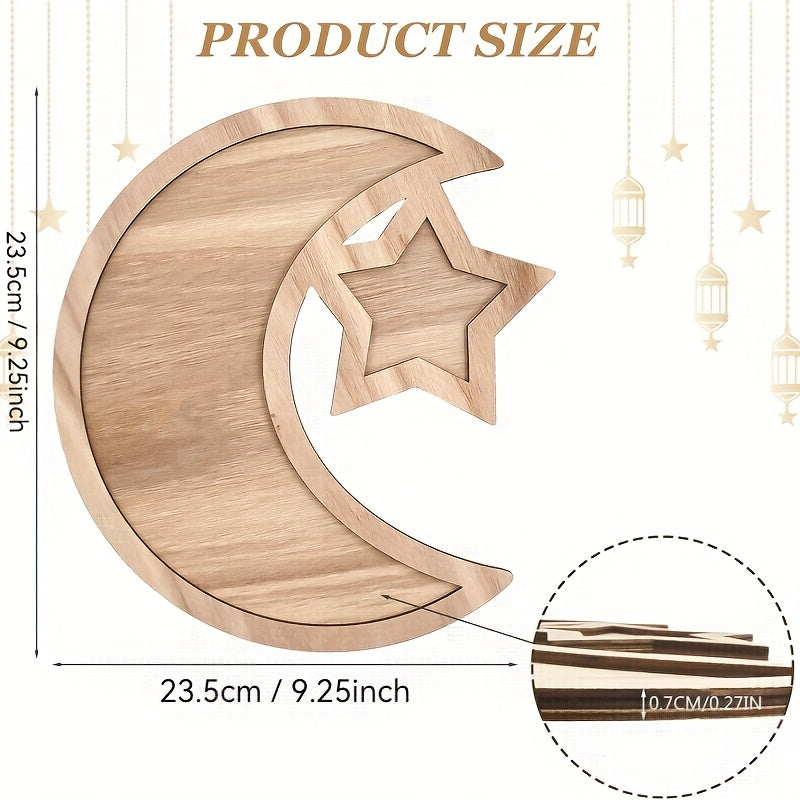 Wooden Ramadan Tray for Dining Table Decoration
