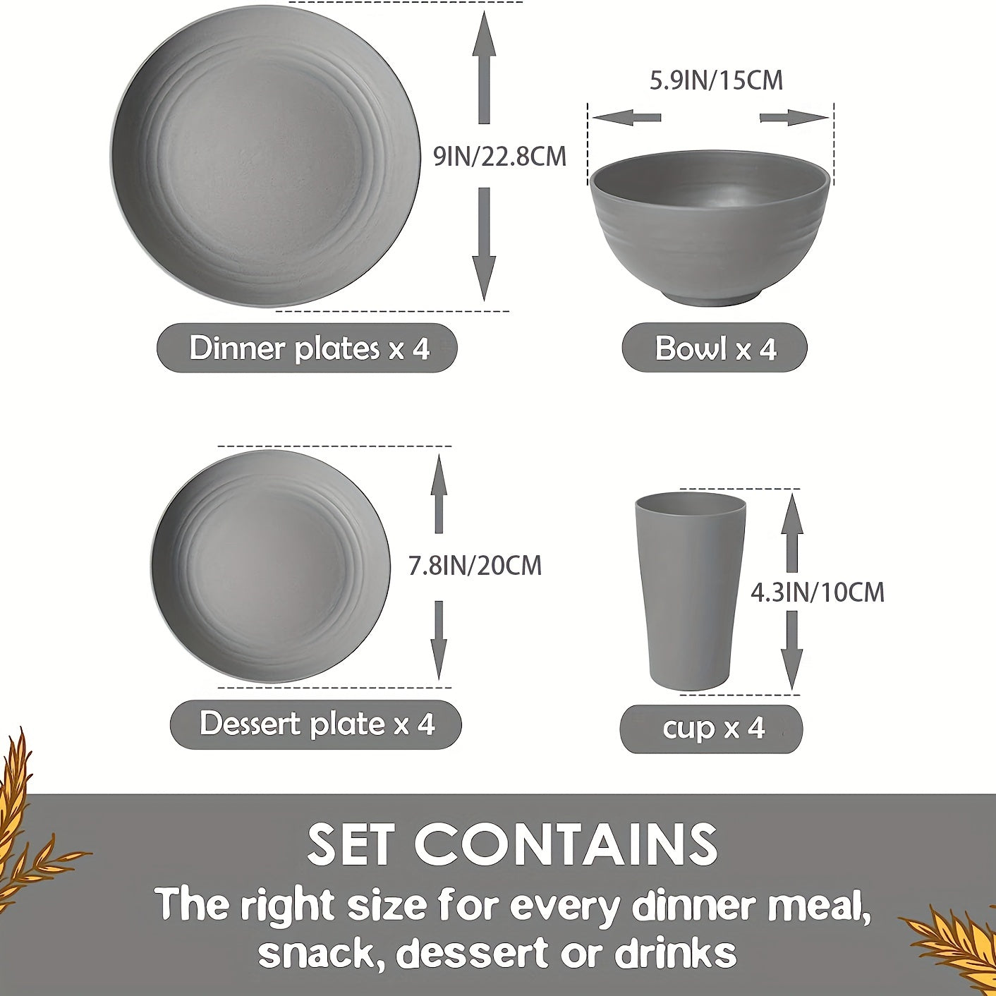 Outdoor Dinnerware Set for Camping & Travel (16pcs)