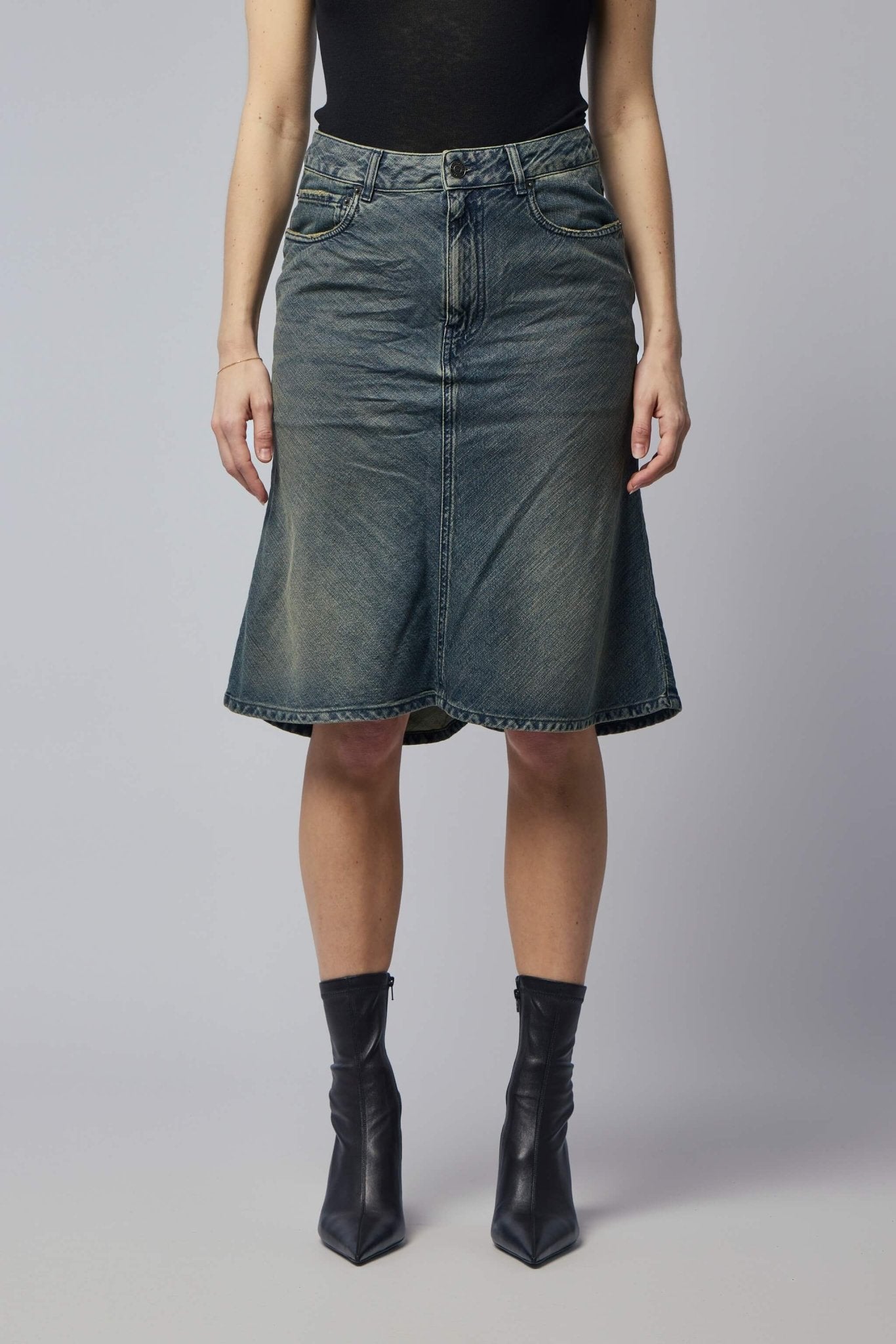 Godet Midi Skirt