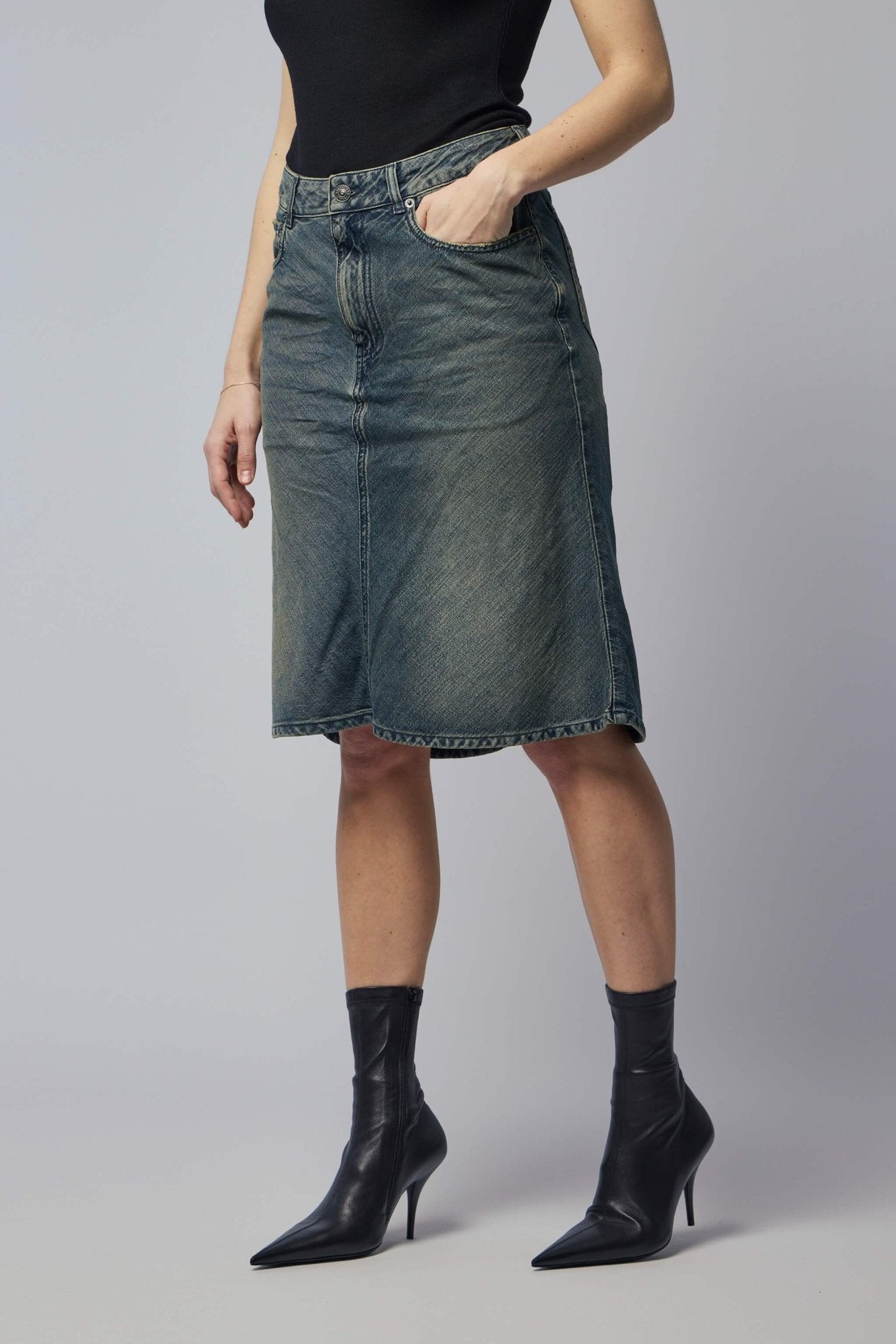 Godet Midi Skirt