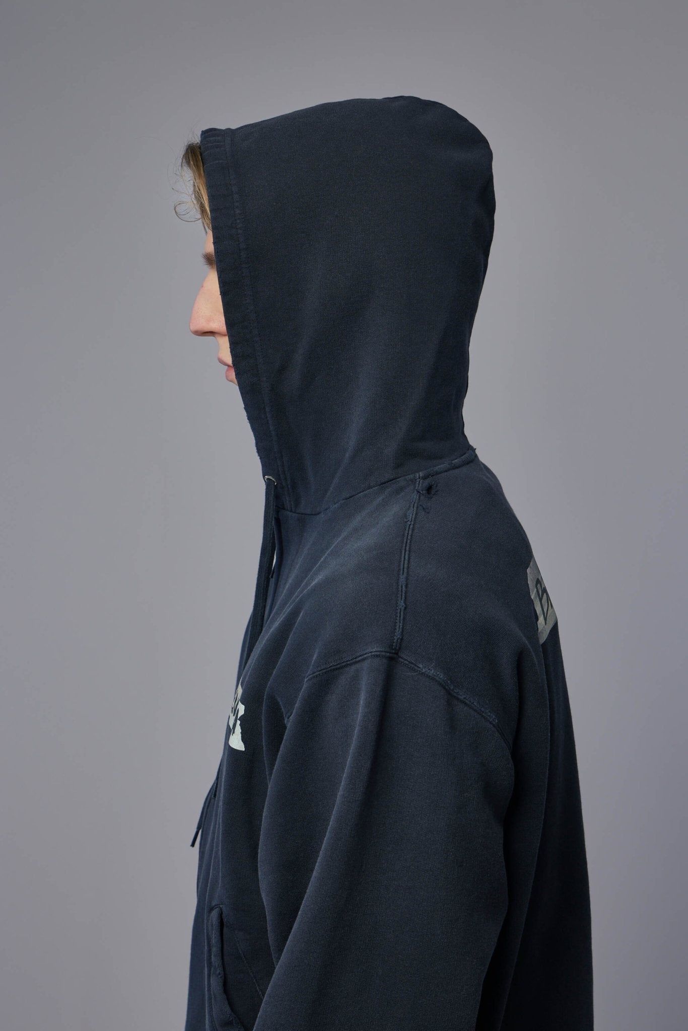 Masking Tape Oversized Zip-up Hoodie