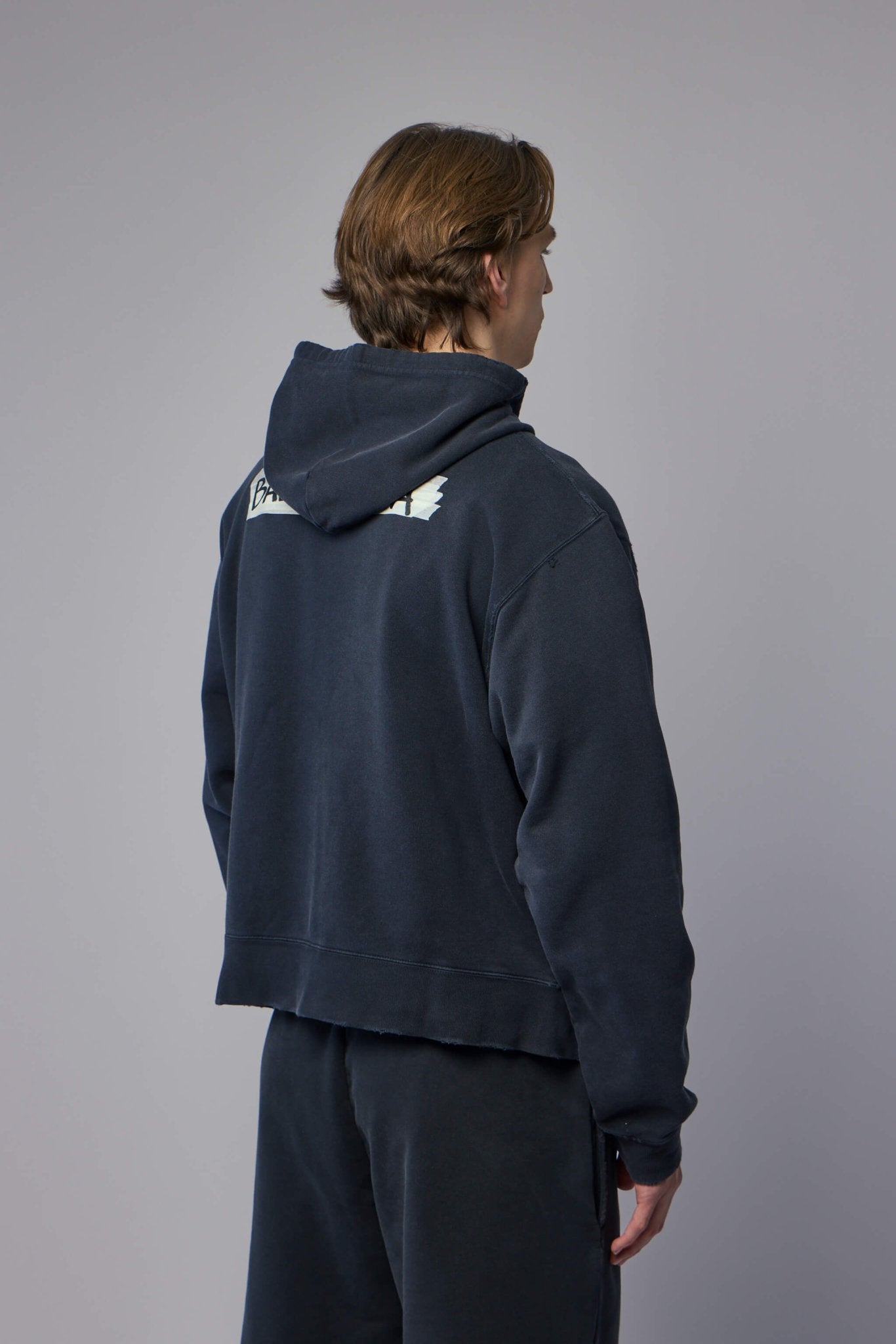 Masking Tape Oversized Zip-up Hoodie