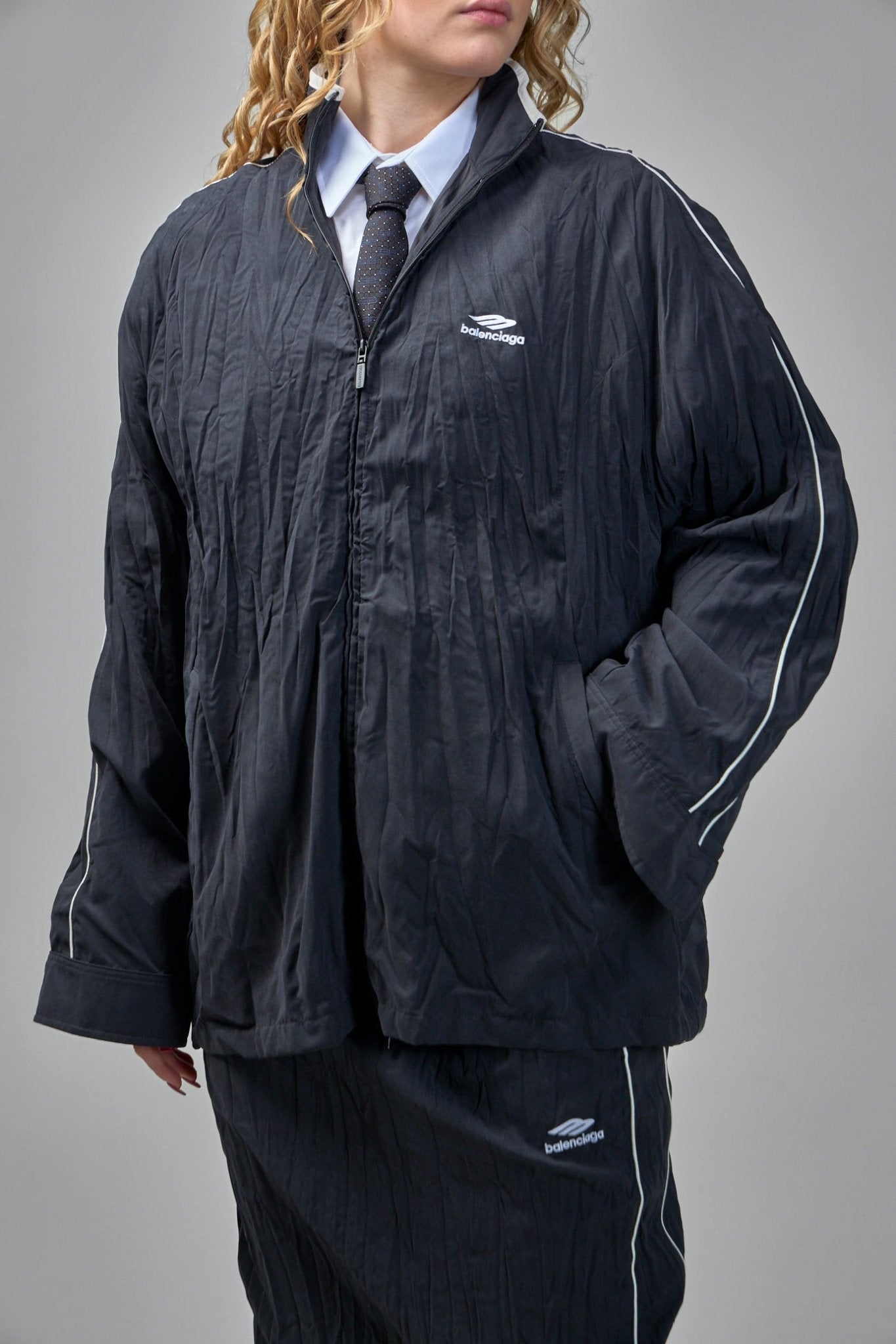 Pleated Tracksuit Jacket