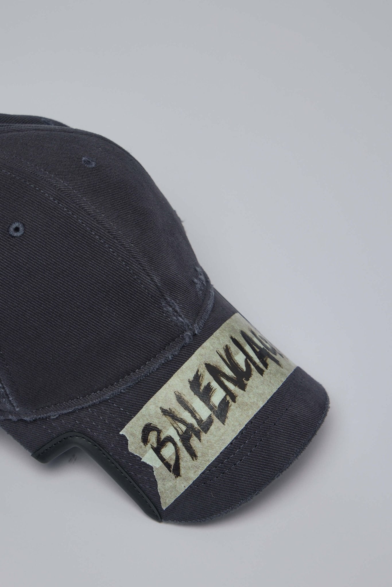 Washed Black Distressed Cap