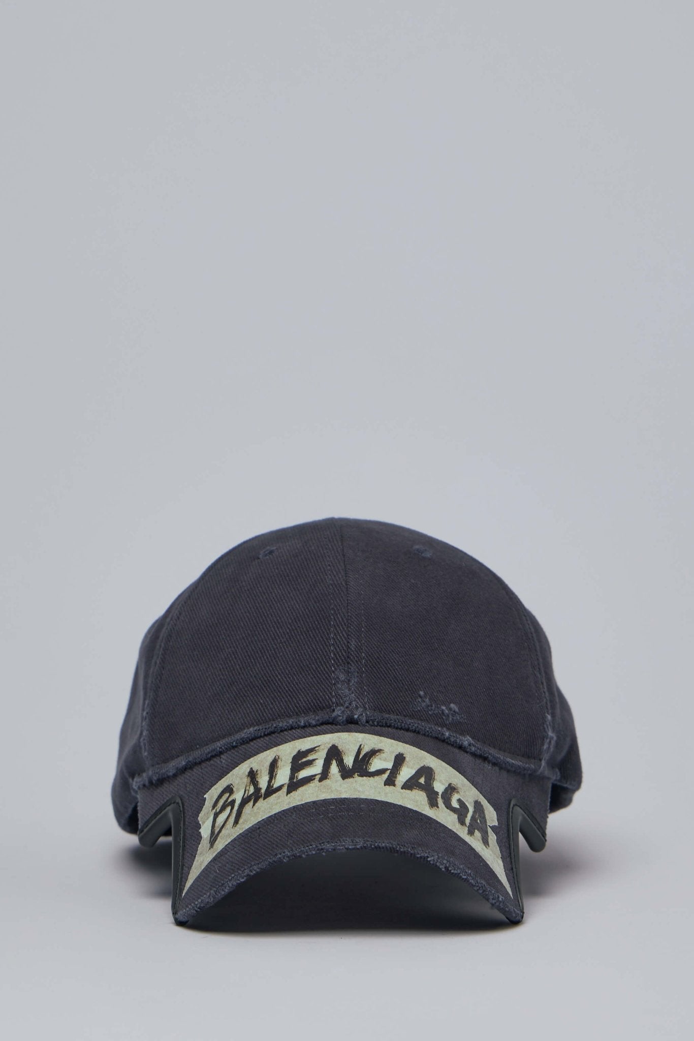 Washed Black Distressed Cap