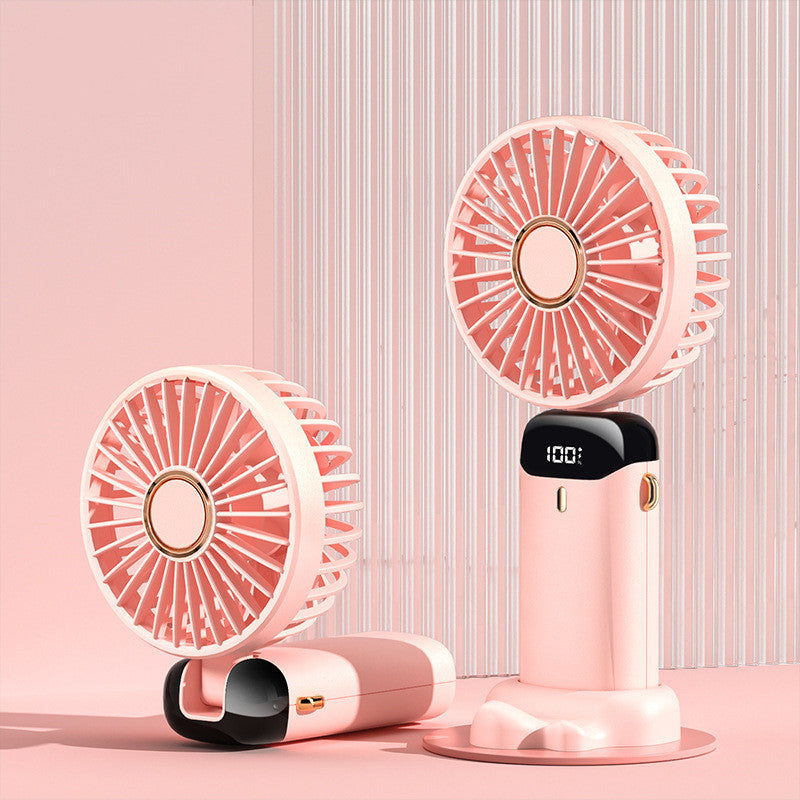Portable Handheld Fan with Digital Display, 3-in-1 Neck & Desk Fan for Travel