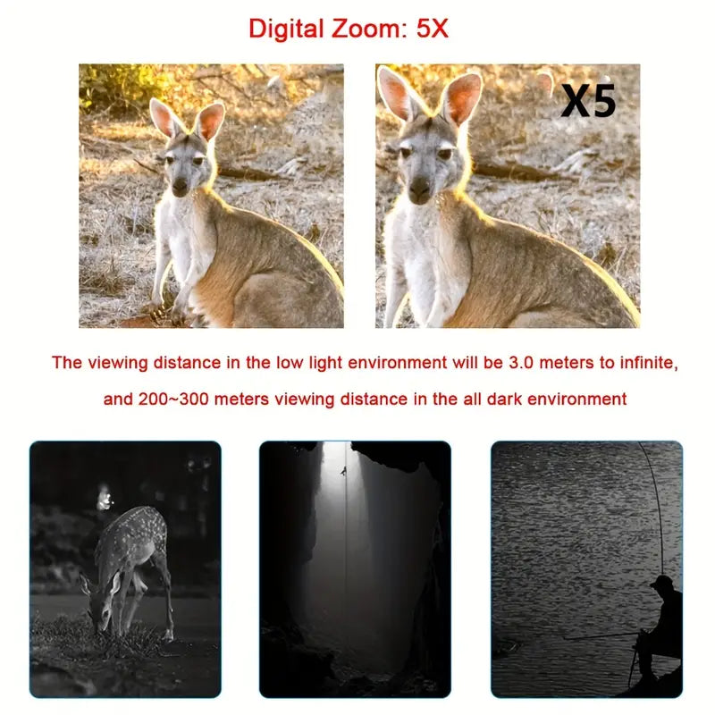1080P Binocular Infrared Night Vision Device with 5X Digital Zoom