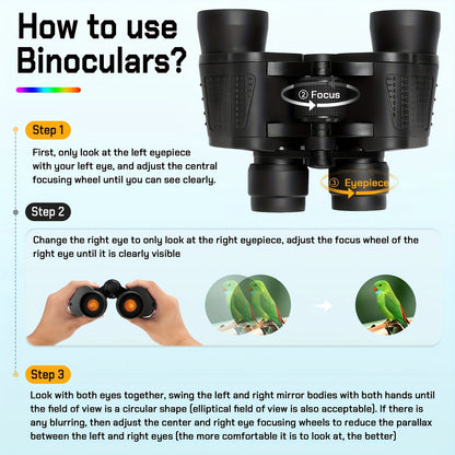 Compact Binoculars for Adults and Kids, Large Eyepiece with Low Light Vision