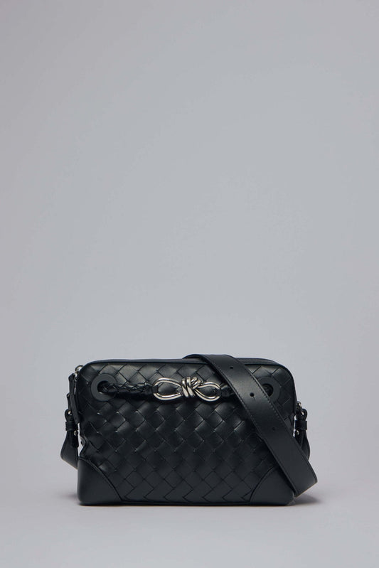 Knot Detail Intrecciato Messenger Bag