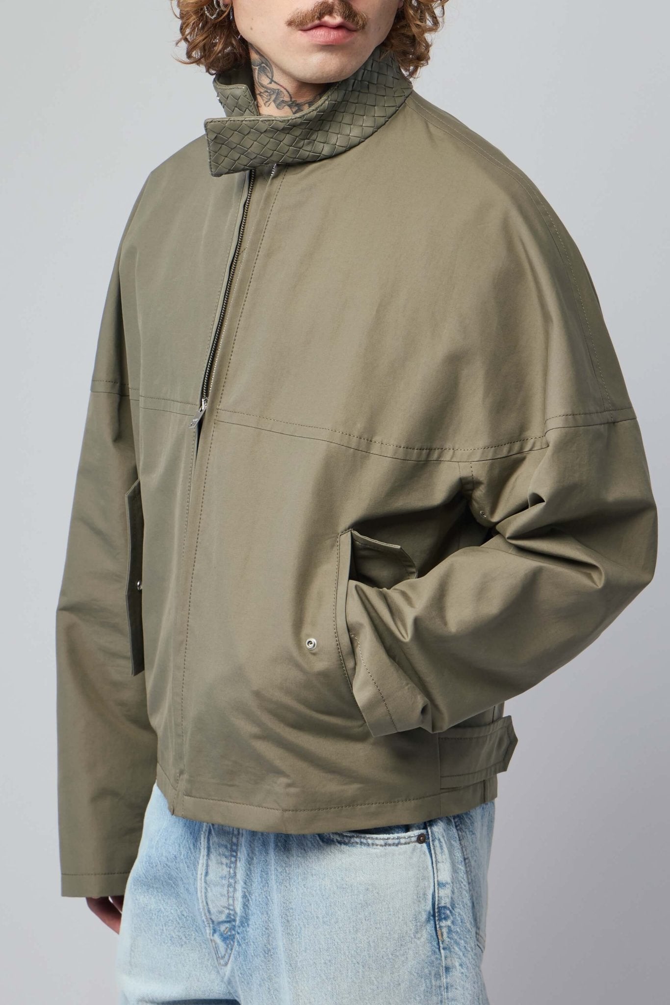 Harrington Jacket In Compact Cotton