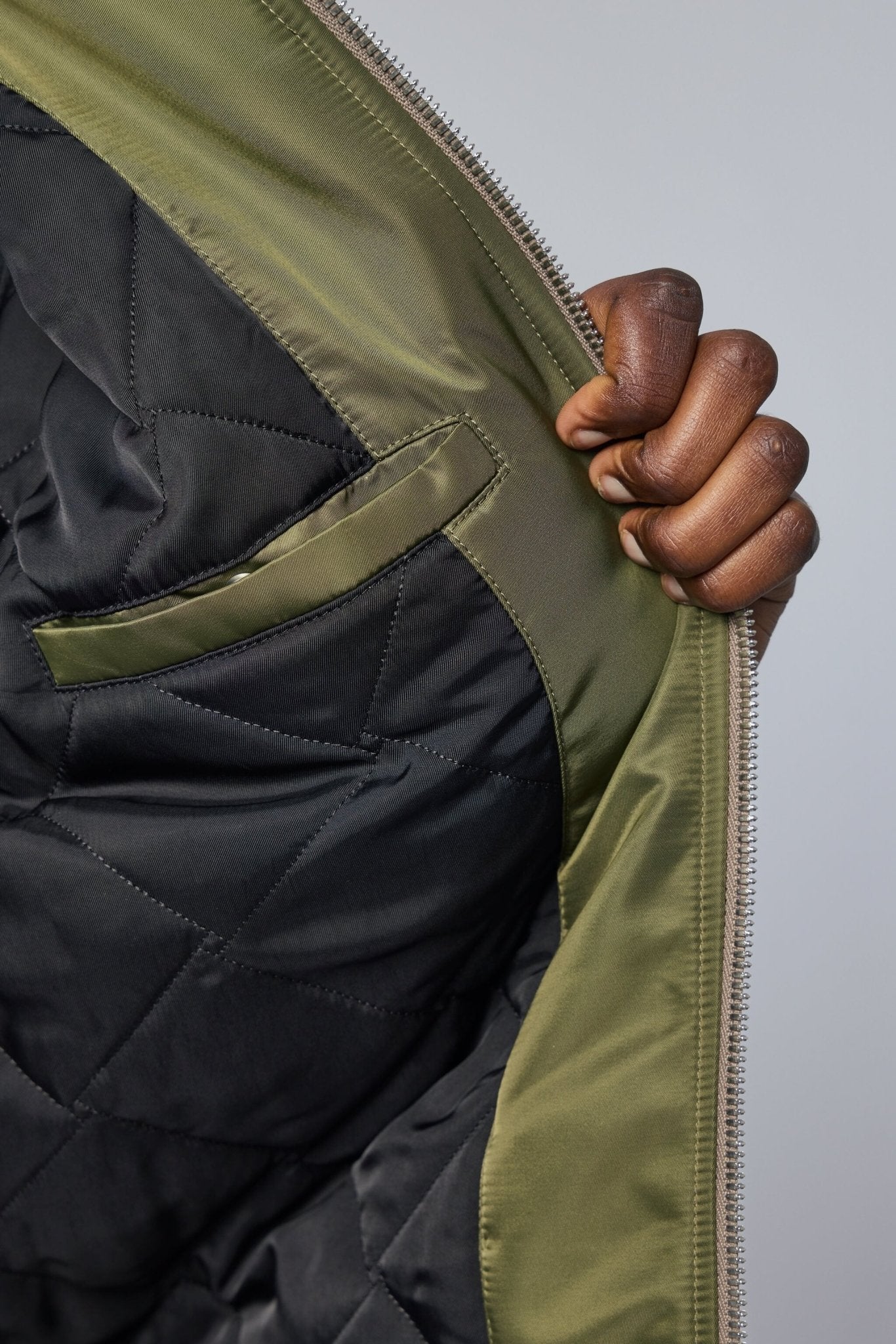 Padded Nylon Satin Bomber Jacket