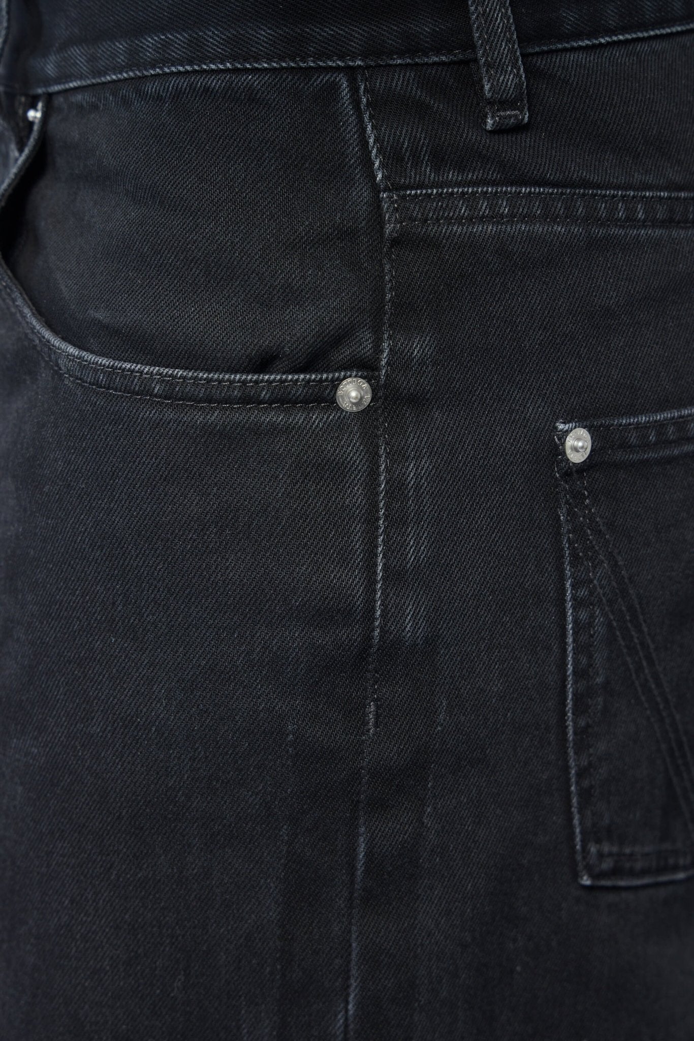 Faded Black Turned-up Jeans