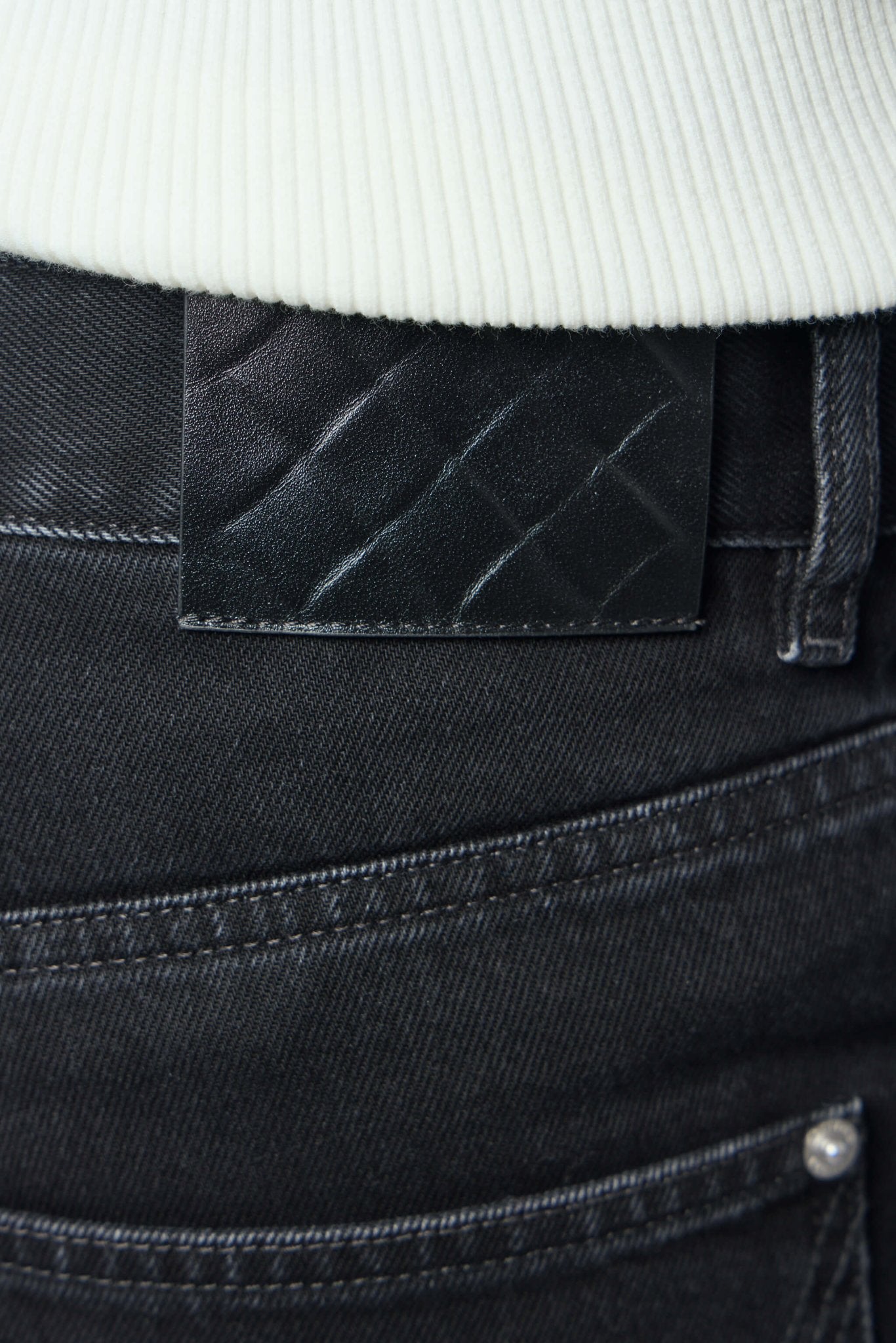 Faded Black Turned-up Jeans