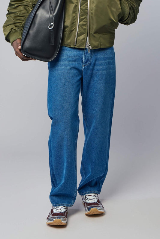 Medium Indigo Wide Leg Jeans