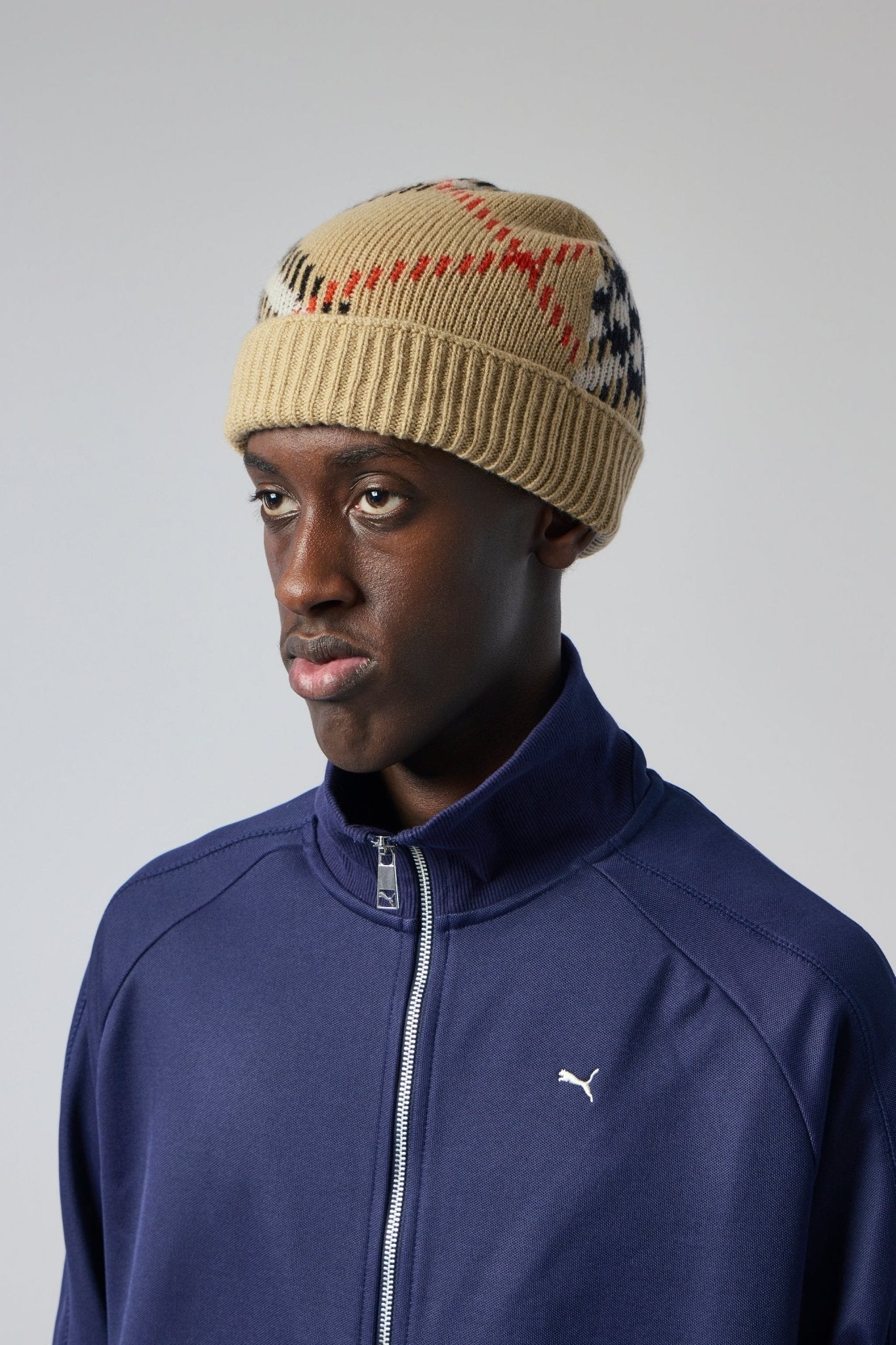 Core Check Beanie in Sand