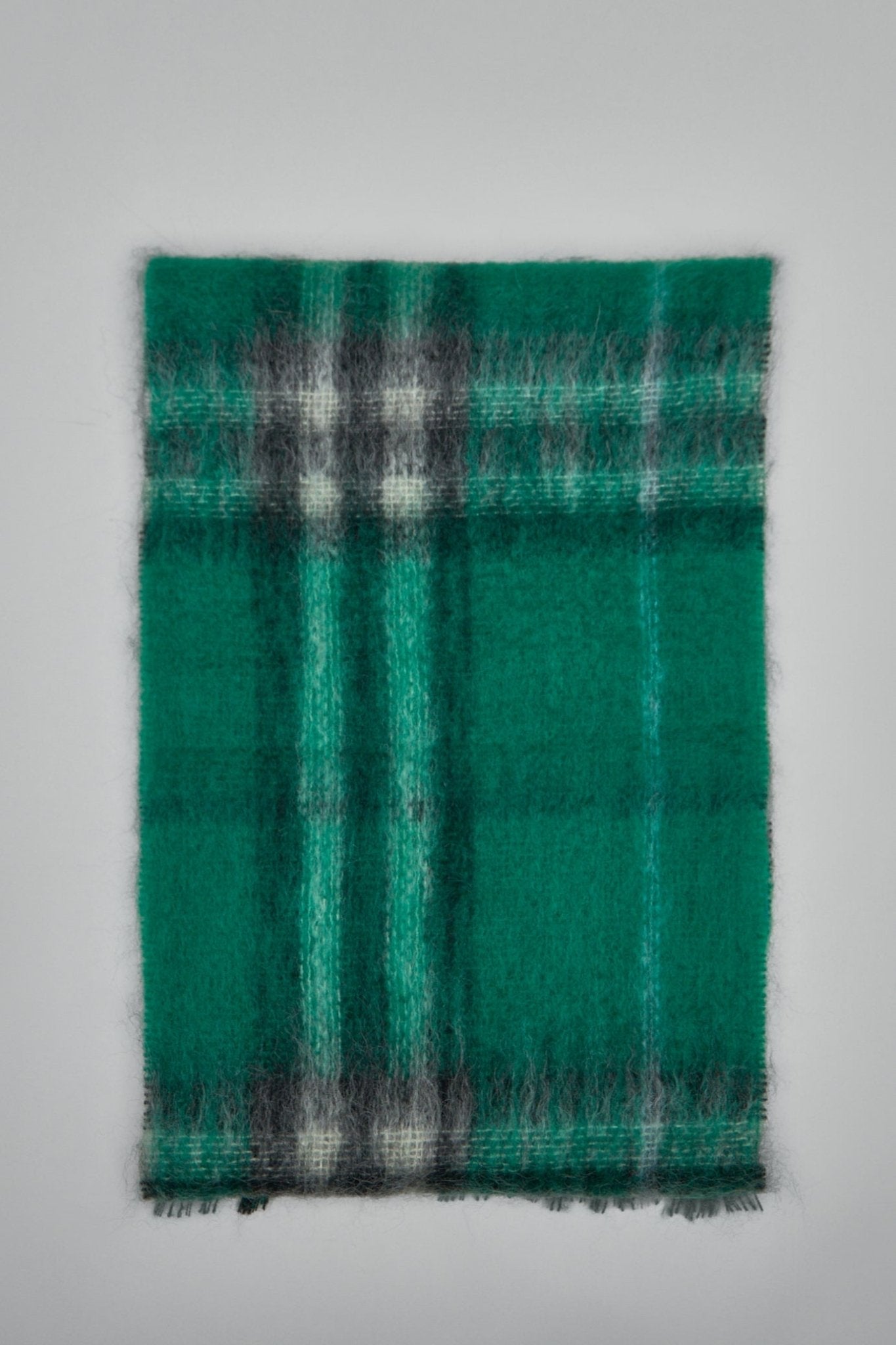 Check Mohair Wool Scarf
