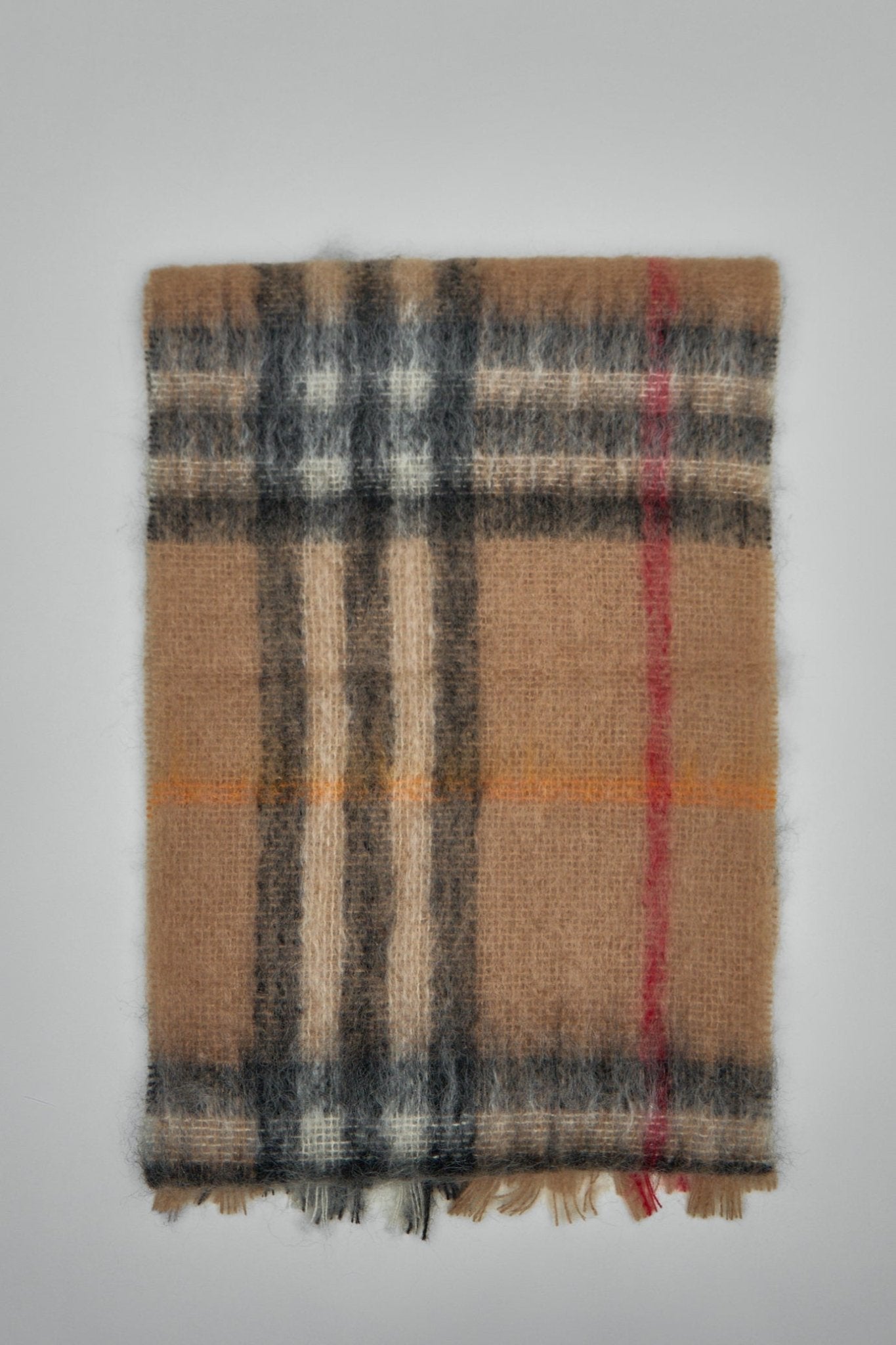 Checked Fringed Scarf