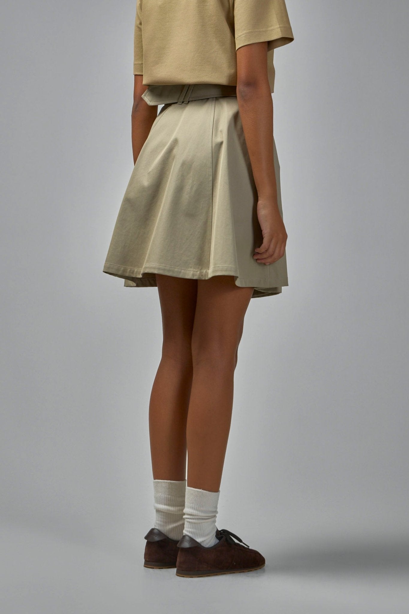 Gabardine Trench Mini Skirt