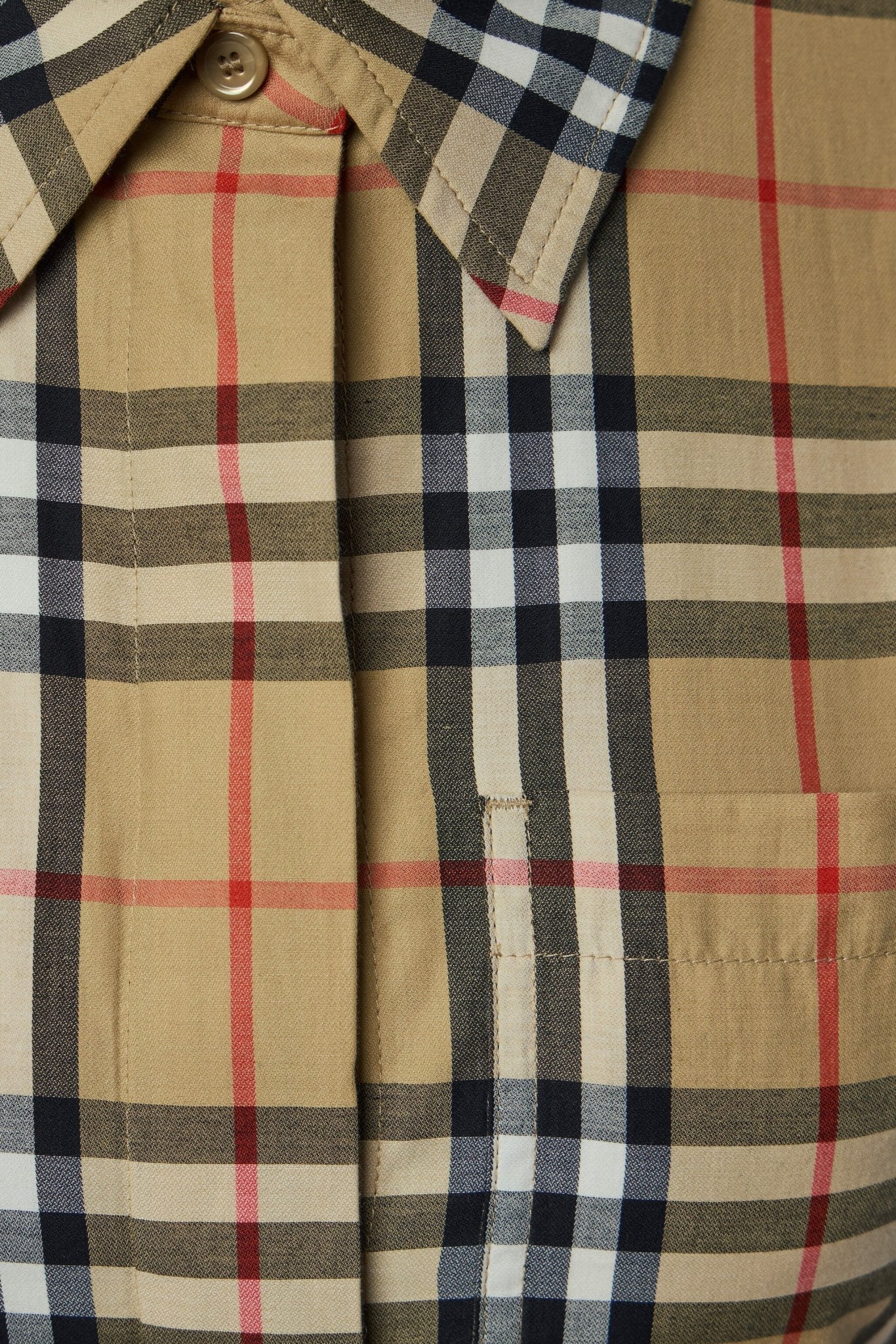 Check Cotton Shirt Midi Dress