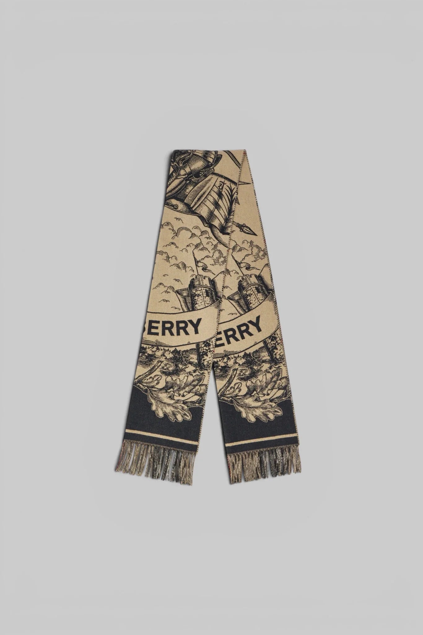 Wide Gallant Knight Cashmere Scarf