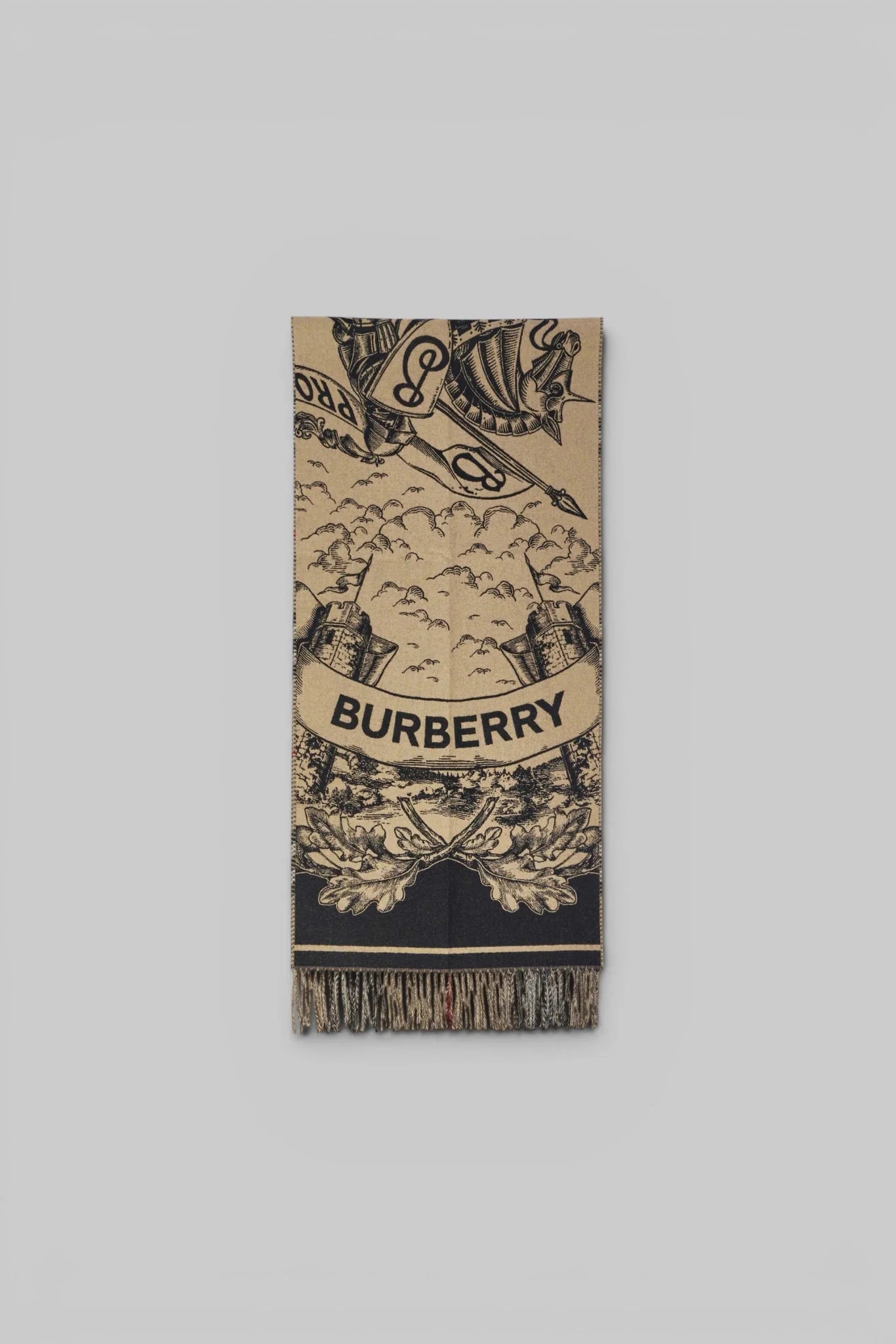 Wide Gallant Knight Cashmere Scarf