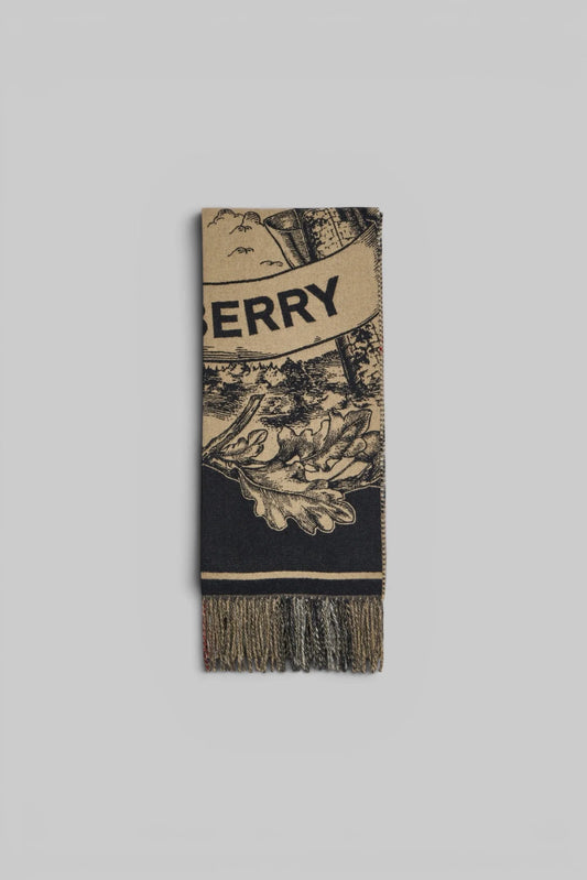 Wide Gallant Knight Cashmere Scarf