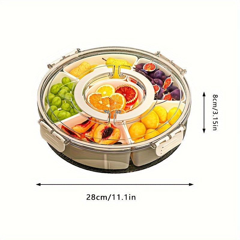 Round Plastic Food Storage Organizer with Lid
