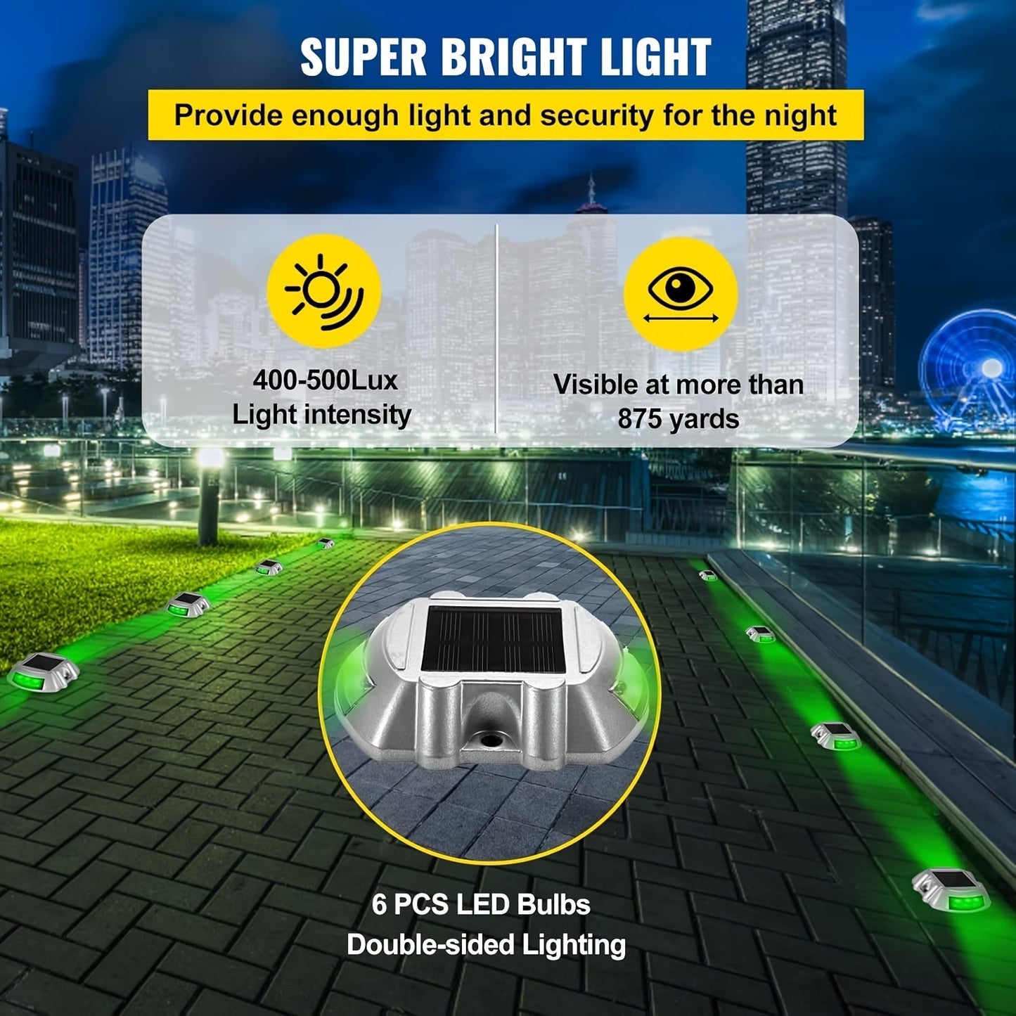 Solar Driveway Deck Lights (2 pcs)