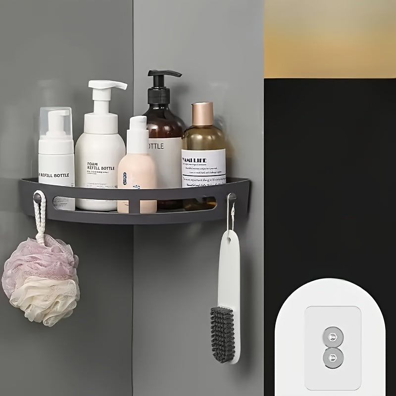 2pcs No-Drill Adhesive Corner Shower Caddy