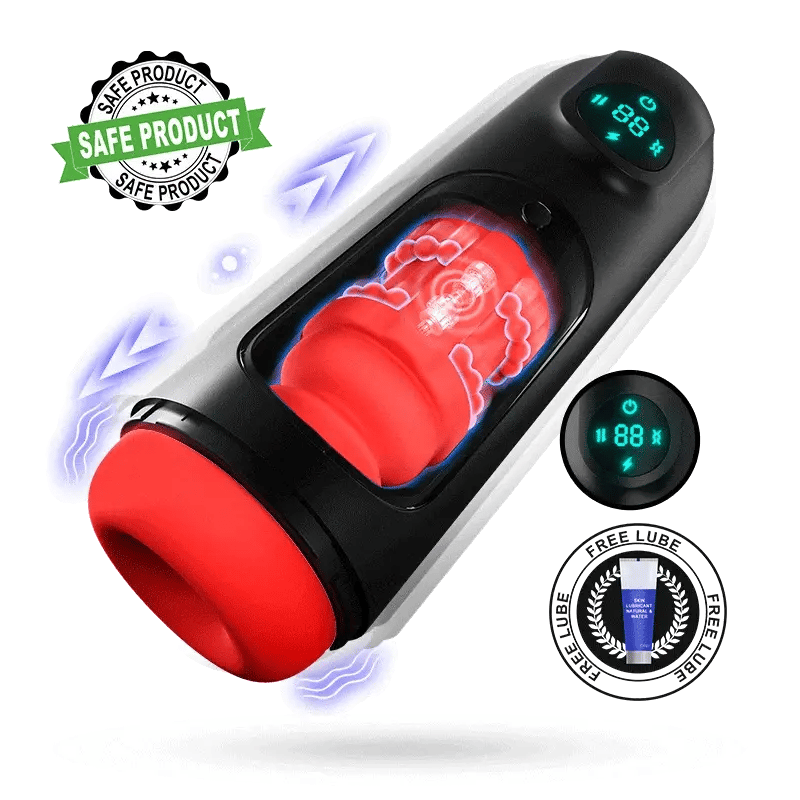 2023 New 8 Vibrating and Thrusting Modes Male Masturbators with LCD Display - Male Masturbator product image for intimate wel