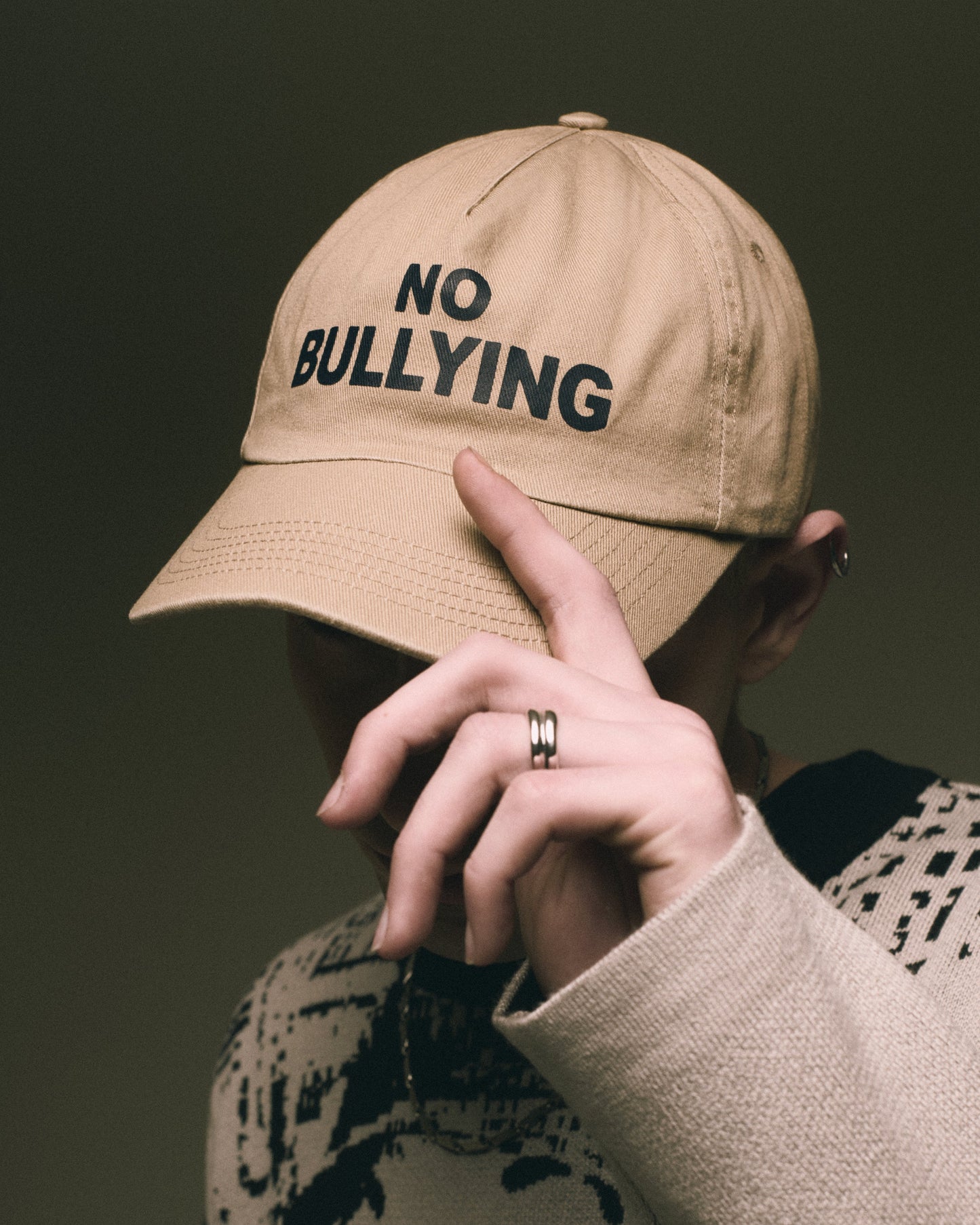 Gorra Rassvet No Bullying Chino Unisex 5 Panel Twill Light Wash Woven Cap Unisex