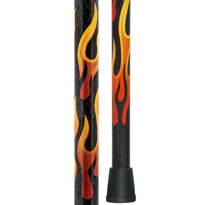 Dr. House Flame Folding Derby Cane: Foldable & Adjustable Carbon Fiber