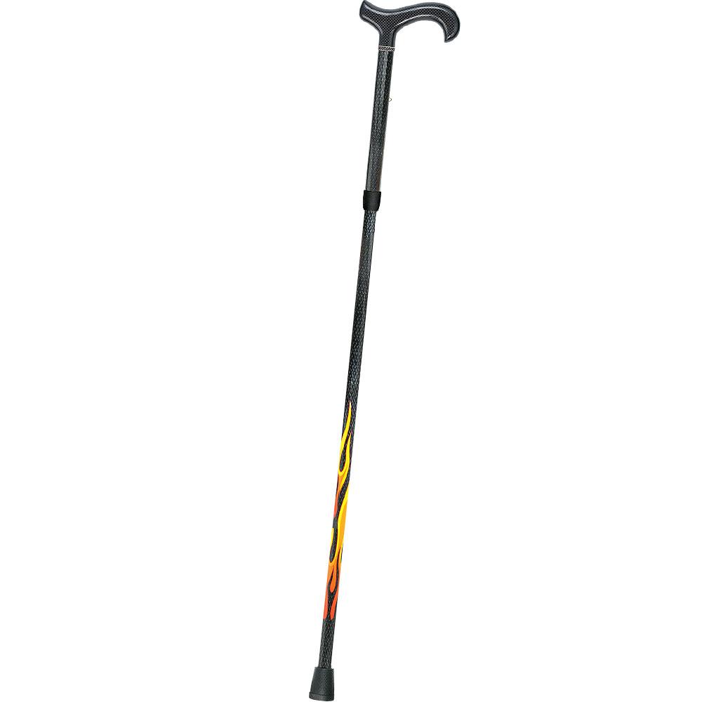 Dr. House Flame Folding Derby Cane: Foldable & Adjustable Carbon Fiber