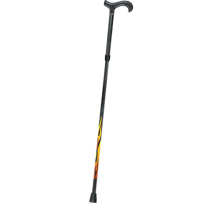 Dr. House Flame Folding Derby Cane: Foldable & Adjustable Carbon Fiber