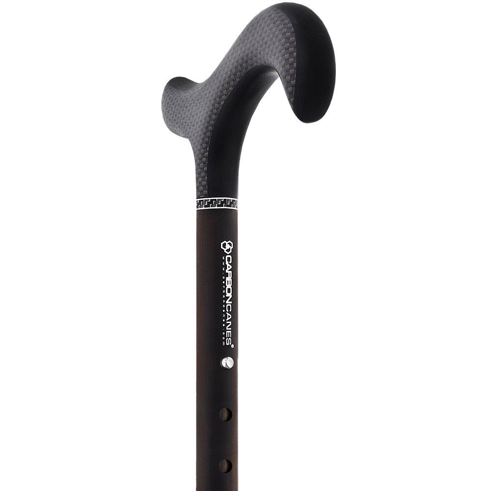 Exotic Ebony Wrapped Folding Carbon Fiber Cane - Foldable, Adjustable