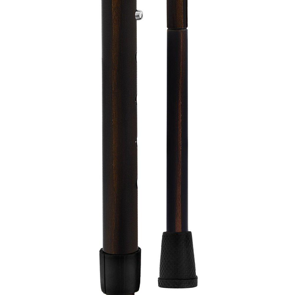 Exotic Ebony Wrapped Folding Carbon Fiber Cane - Foldable, Adjustable