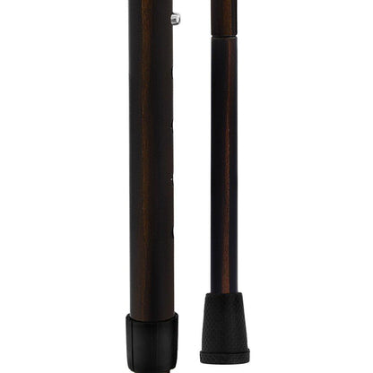 Exotic Ebony Wrapped Folding Carbon Fiber Cane - Foldable, Adjustable