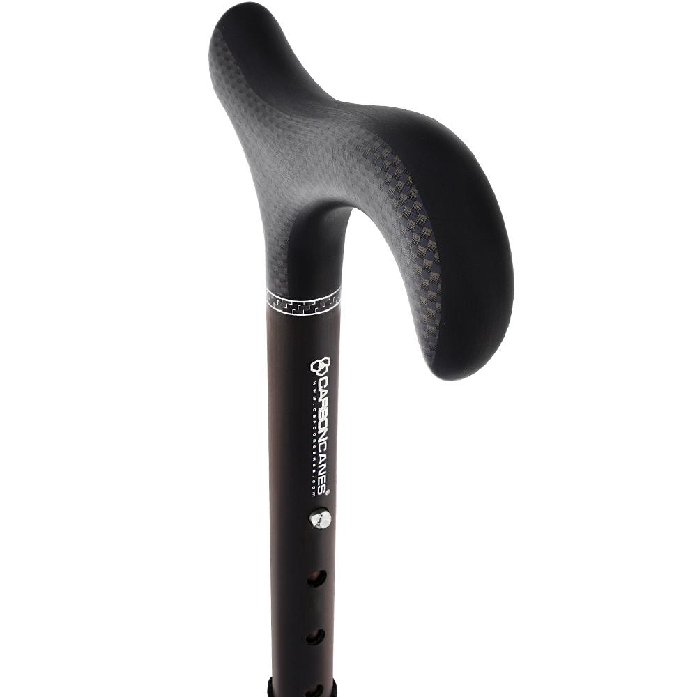 Exotic Ebony Wrapped Folding Carbon Fiber Cane - Foldable, Adjustable
