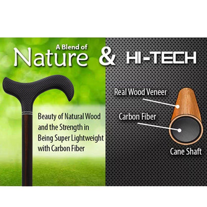 Exotic Ebony Wood on Carbon Fiber - Derby Walking Cane