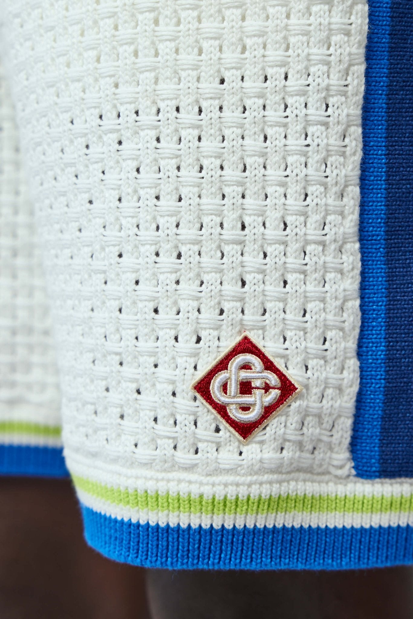 White & Blue Crochet Shorts